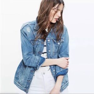 MADEWELL Ripped Distressed Denim Jean Jacket